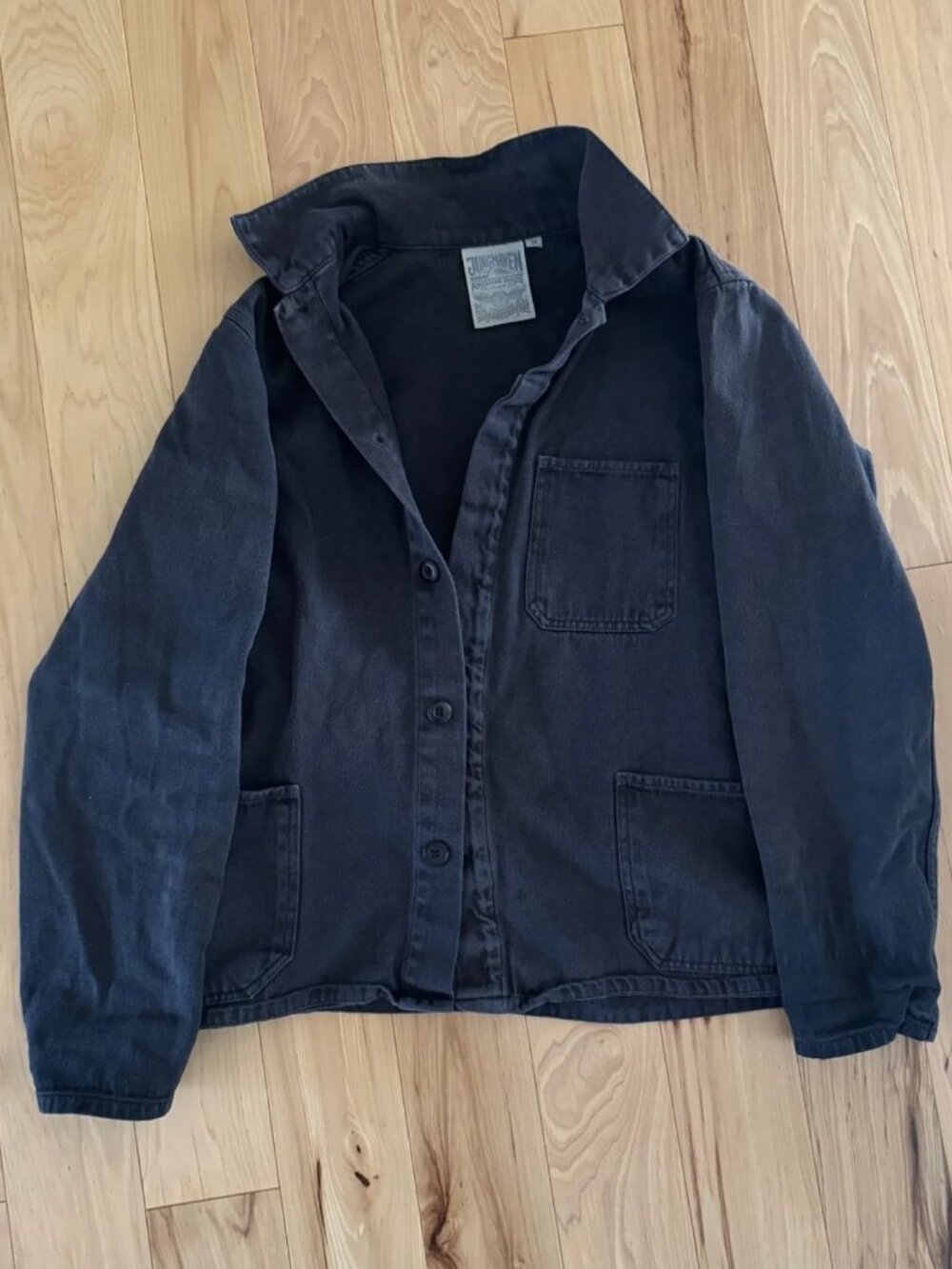 Jungmaven Black Hemp Organic Cotton Olympic Denim Button Up Shirt Unisex S
